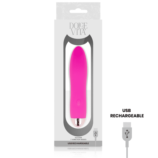 DOLCE VITA - RECHARGEABLE VIBRATOR FOUR PINK 7 SPEEDS 3